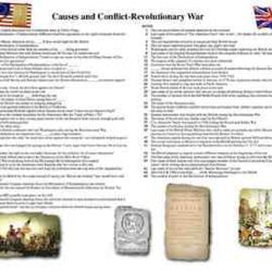 Causes and conflict-revolutionary war crossword