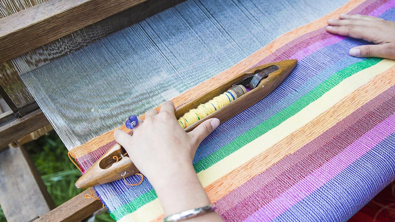 Which activity is involved in creating a traditional navajo weaving